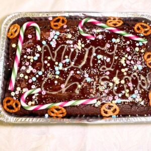 Personalised Christmas brownie traybake