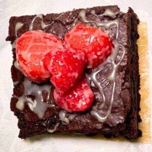 Raspberry and strawberry brownie
